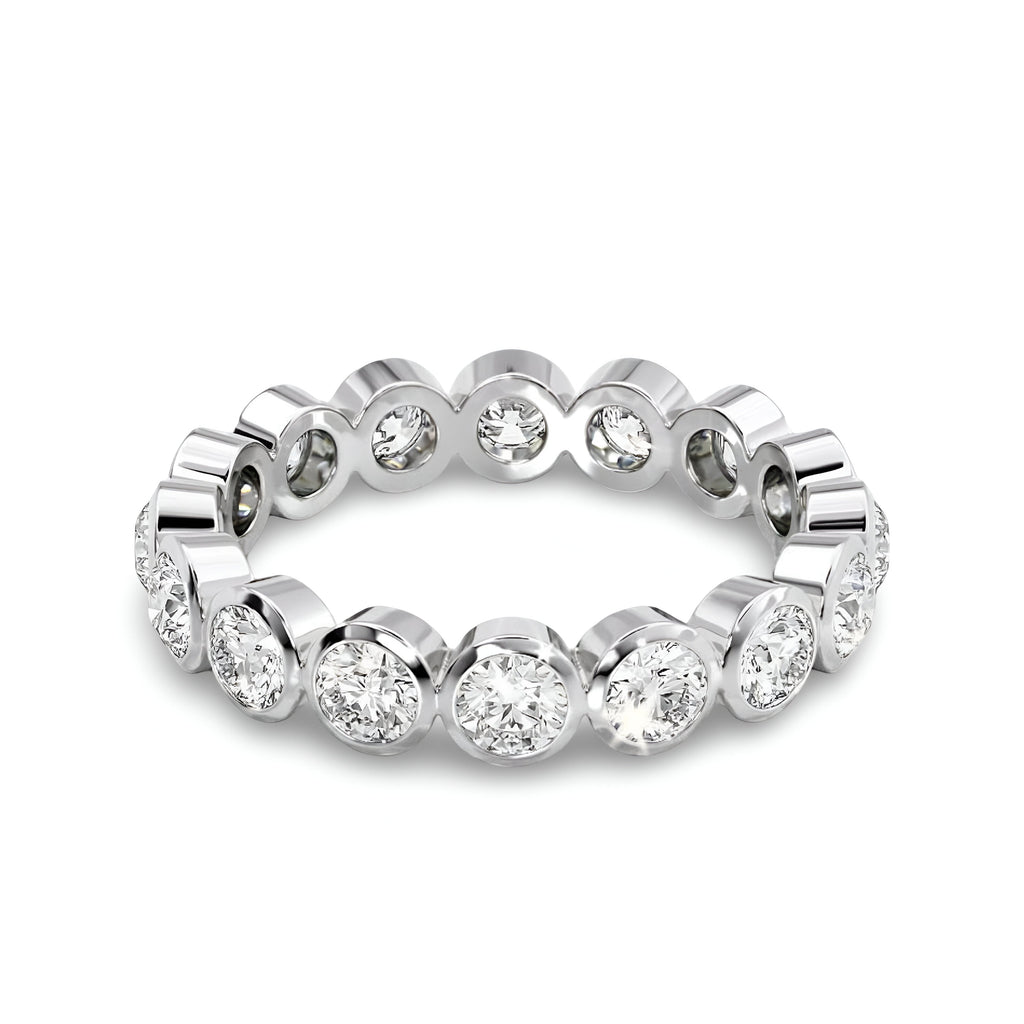 MG CASSARA®️ Majestic Silver Band with Moissanite Stones MG Essence