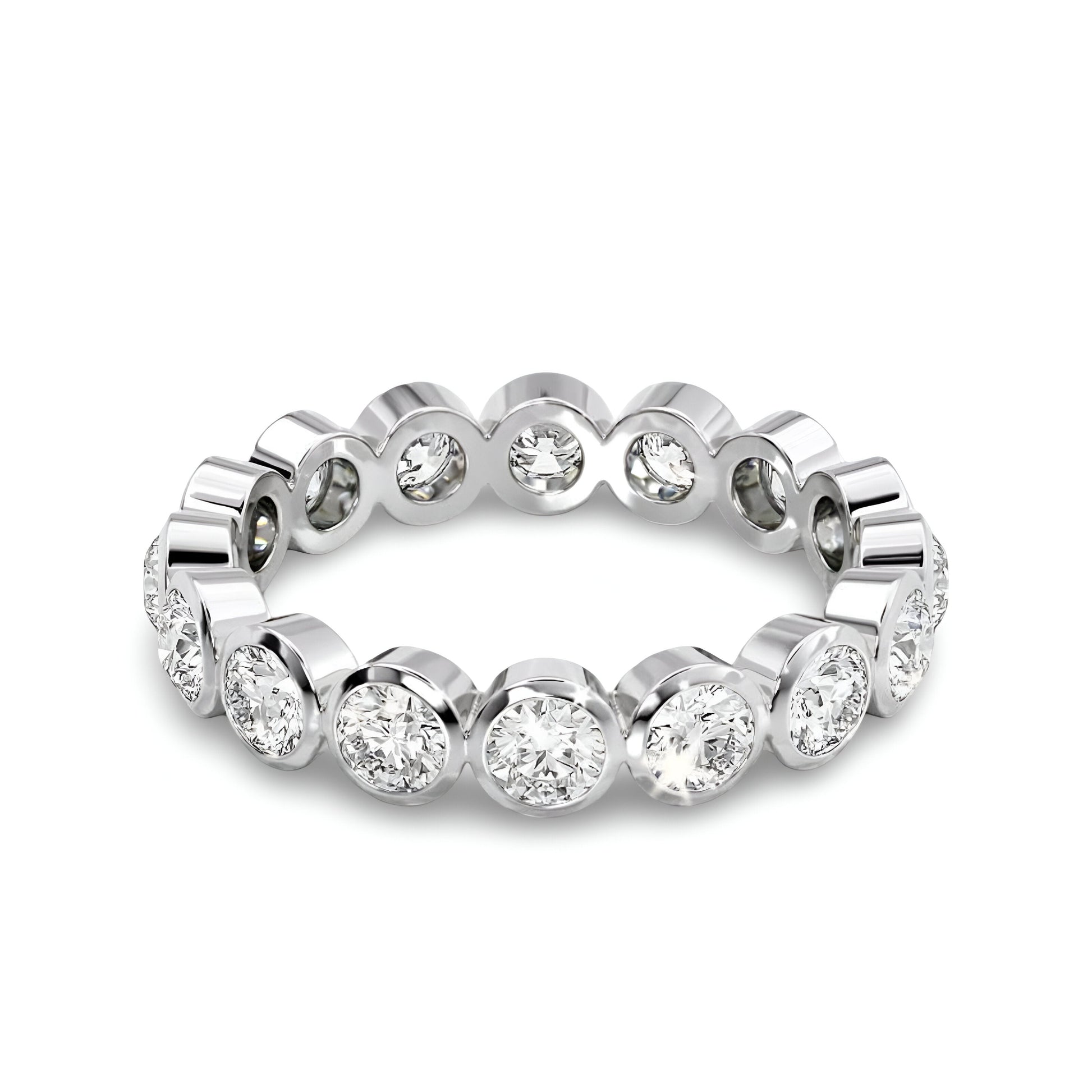 MG CASSARA®️ Majestic Silver Band with Moissanite Stones MG Essence