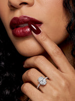 2.0CT Oval Cut Hidden Halo Pavé Engagement Ring - Sterling Silver & 9-14K White Gold