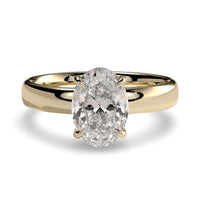 3.0ct Oval Cut Hidden Halo Solitaire Ring – 3.5mm Band