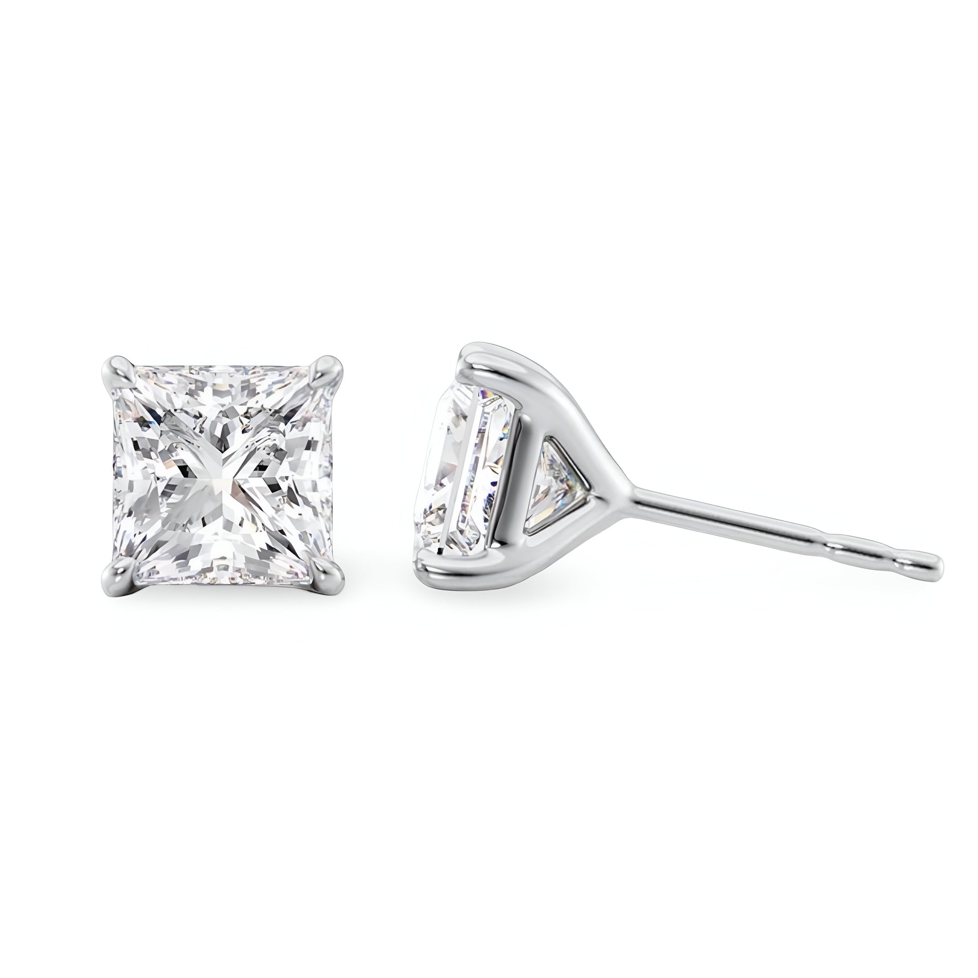 1.5 CT Radiant Cut Silver Ember Glow Earrings MG ESSENCE