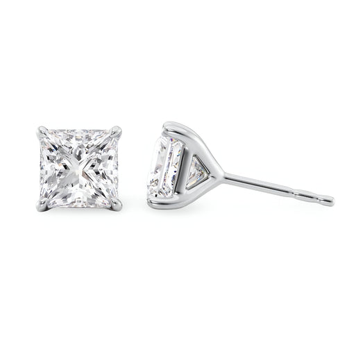 1.5 CT Radiant Cut Silver Ember Glow Earrings MG ESSENCE
