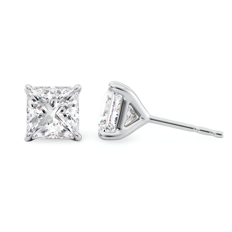 1.5 CT Radiant Cut Silver Ember Glow Earrings