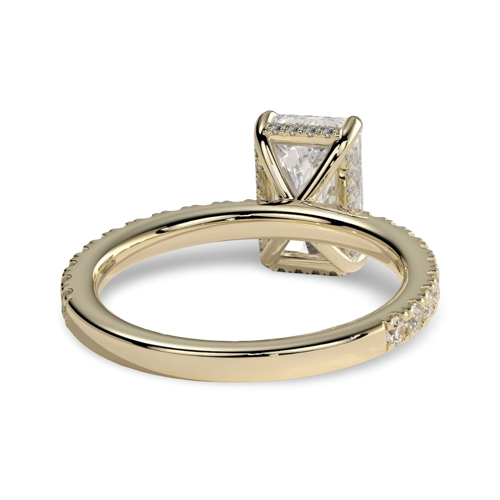 3.0CT Radiant Cut Hidden Halo Pavé Engagement Ring