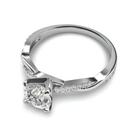 Twisted Pavé Solitaire Ring