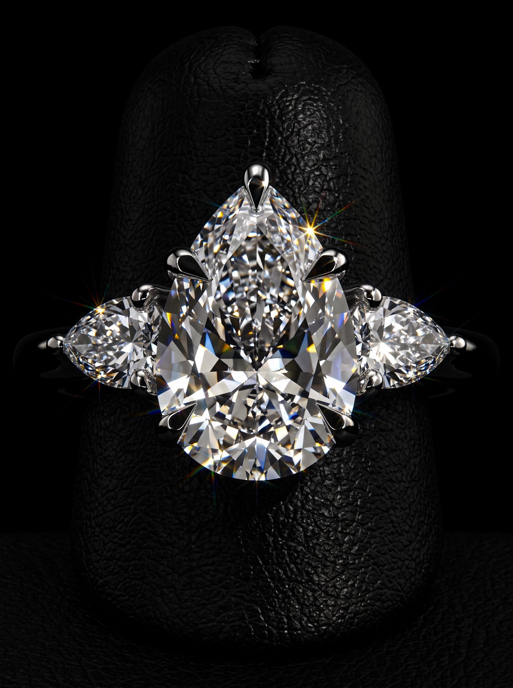 AURELIA™ 5.0ct Pear-Cut Three-Stone Ring