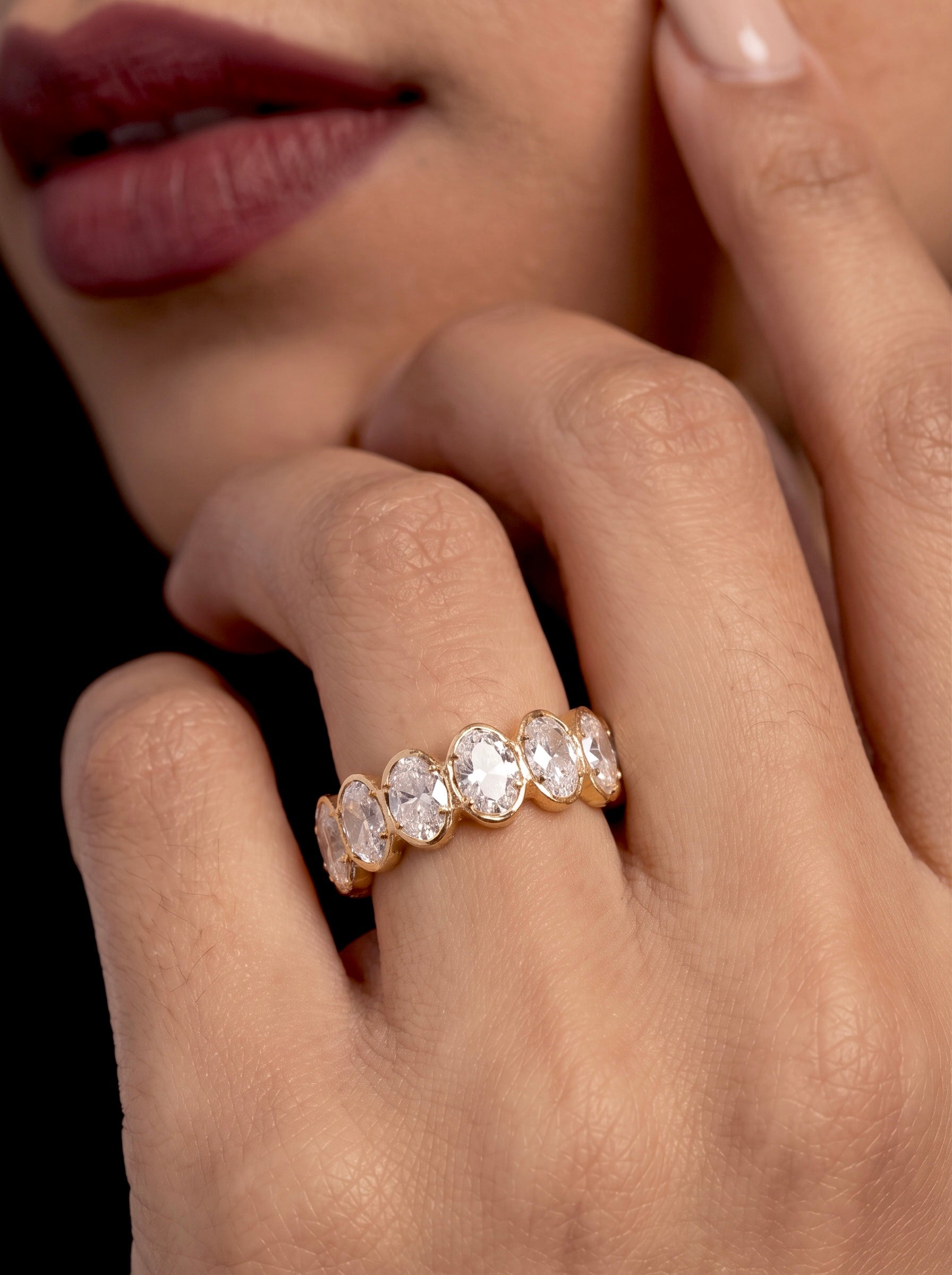 The Oval Bezel Eternity Line Band