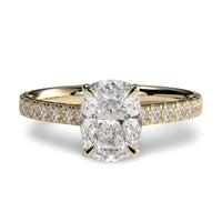3.0CT Cushion Cut Hidden Halo Pavé Engagement Ring