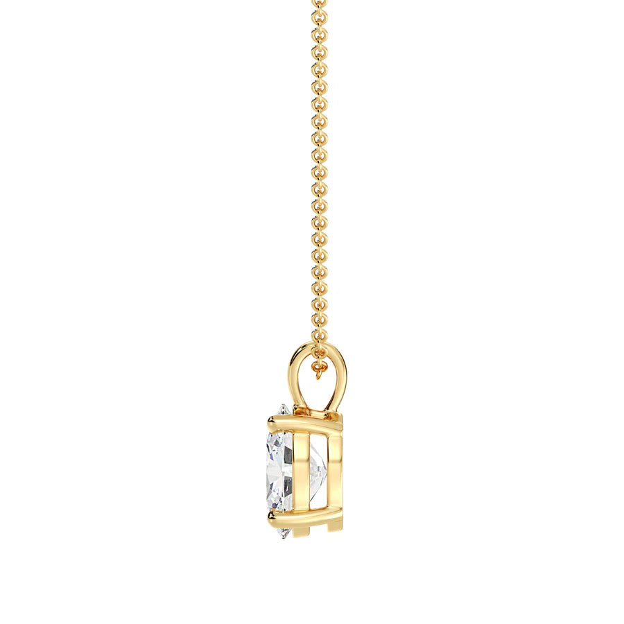 2CT Vivid Aura Gold Necklace