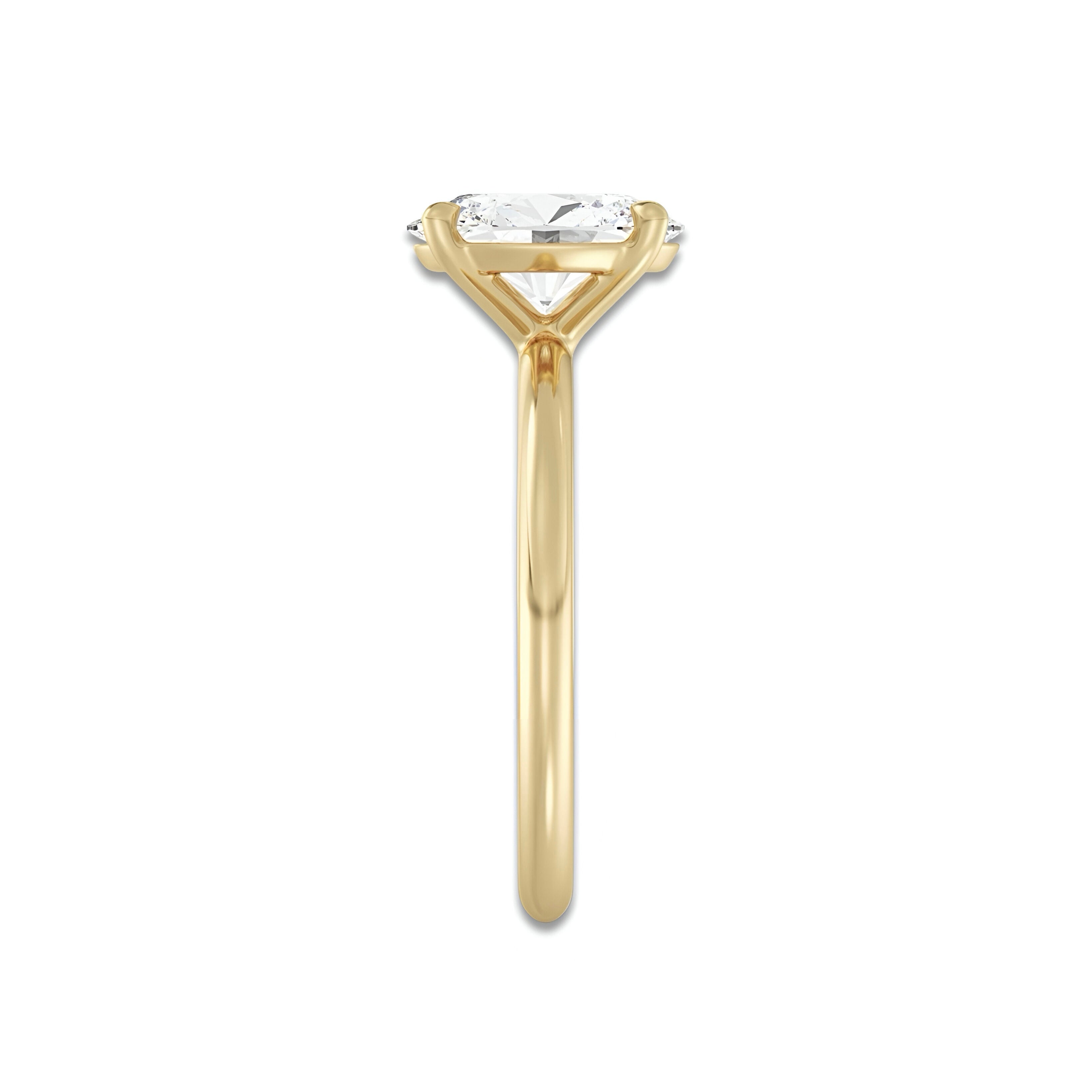 MG Solara™ 3.0CT Oval Cut Solitaire in Solid Gold