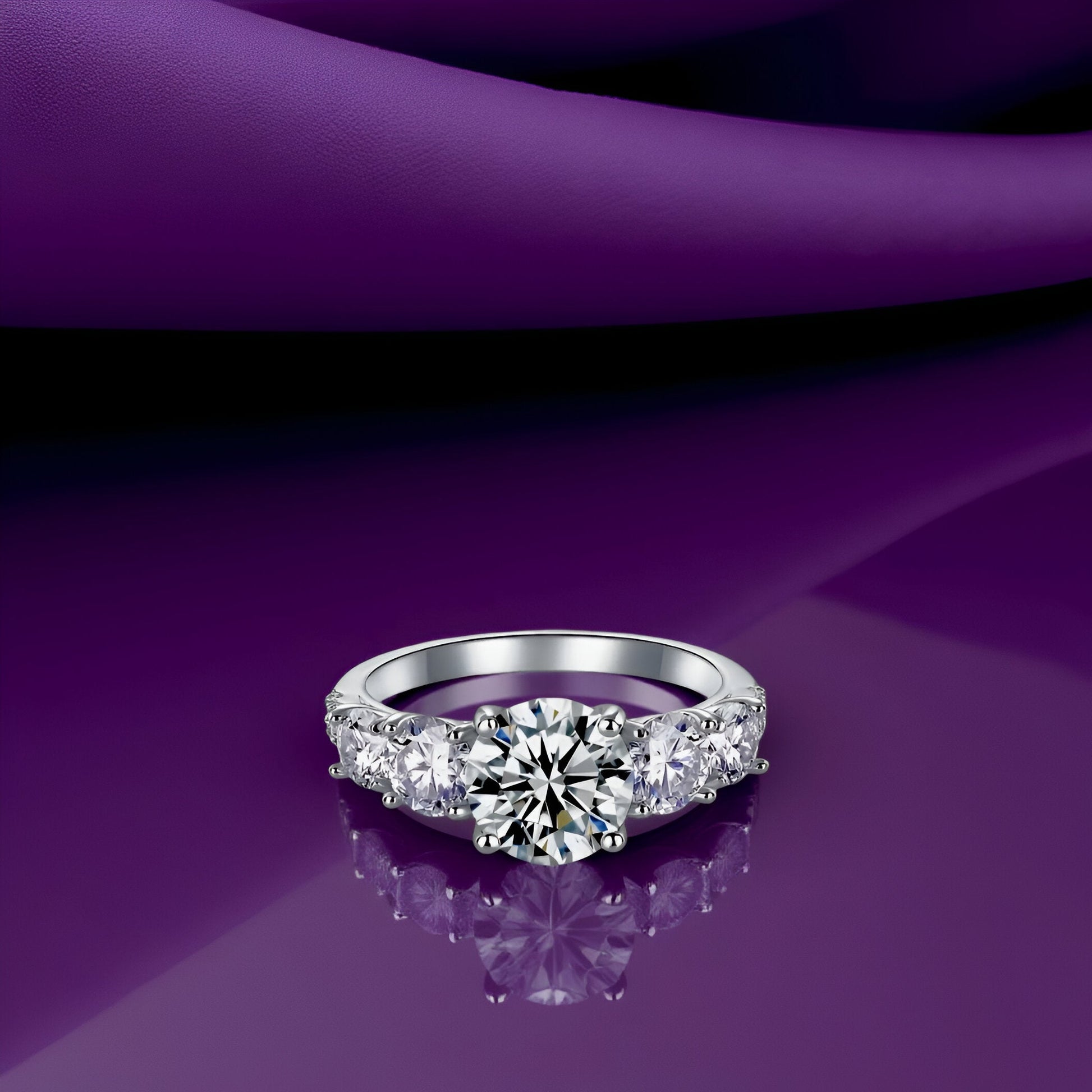 MG AURÉLINE®️2.0CT ROUND BRILLIANT W/ HALF ETERNITY RING - MG ESSENCE