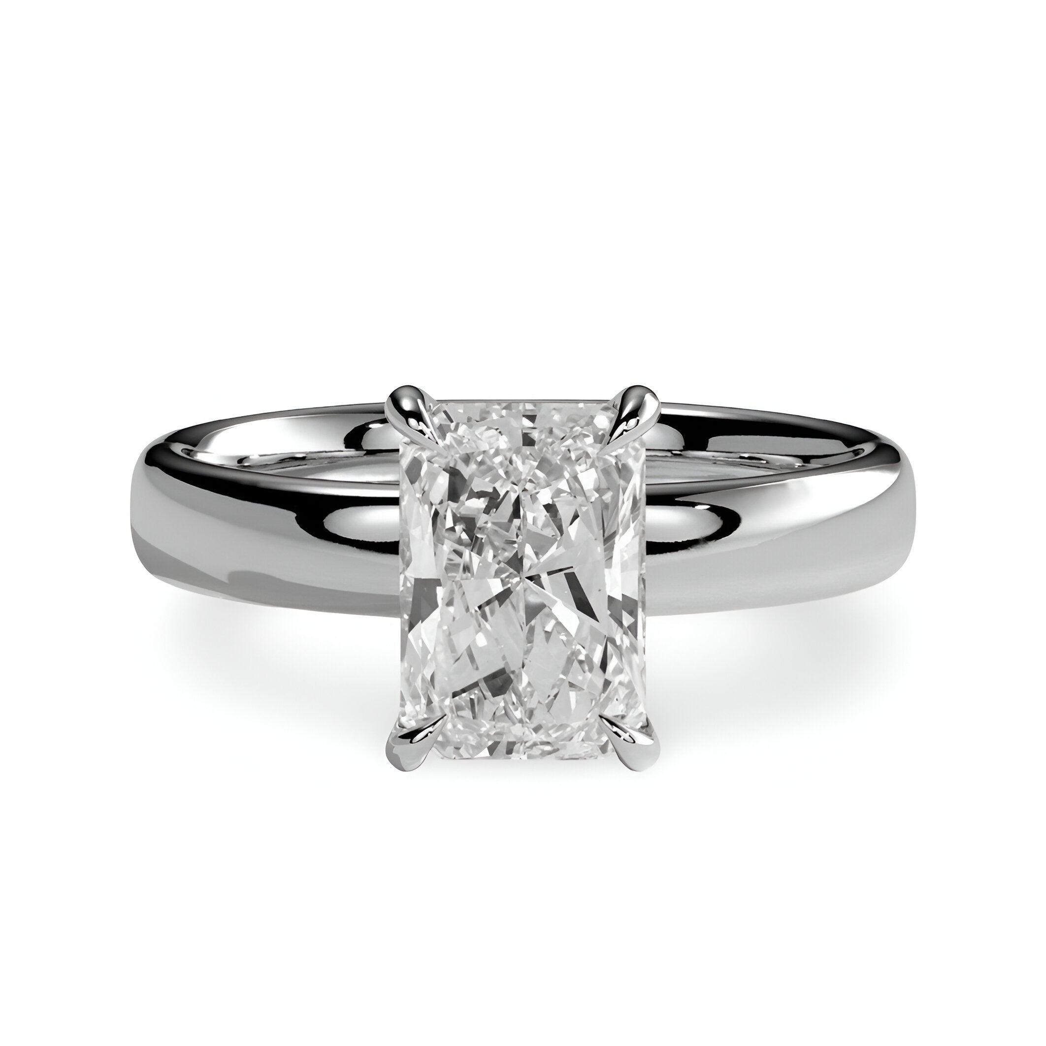 3.0ct Radiant Cut Hidden Halo Solitaire Ring