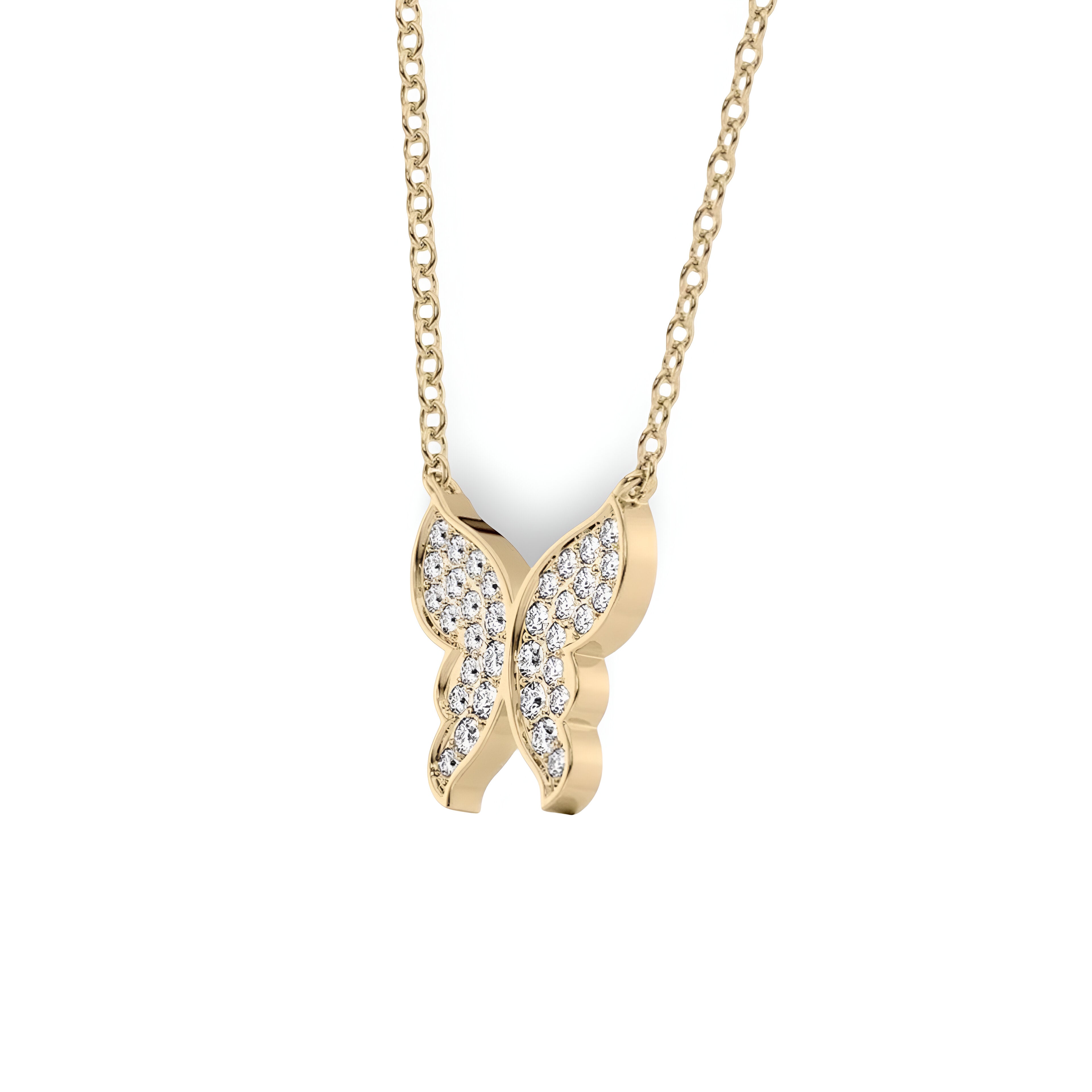 Moonlit Butterfly Necklace in 18K Gold Plated
