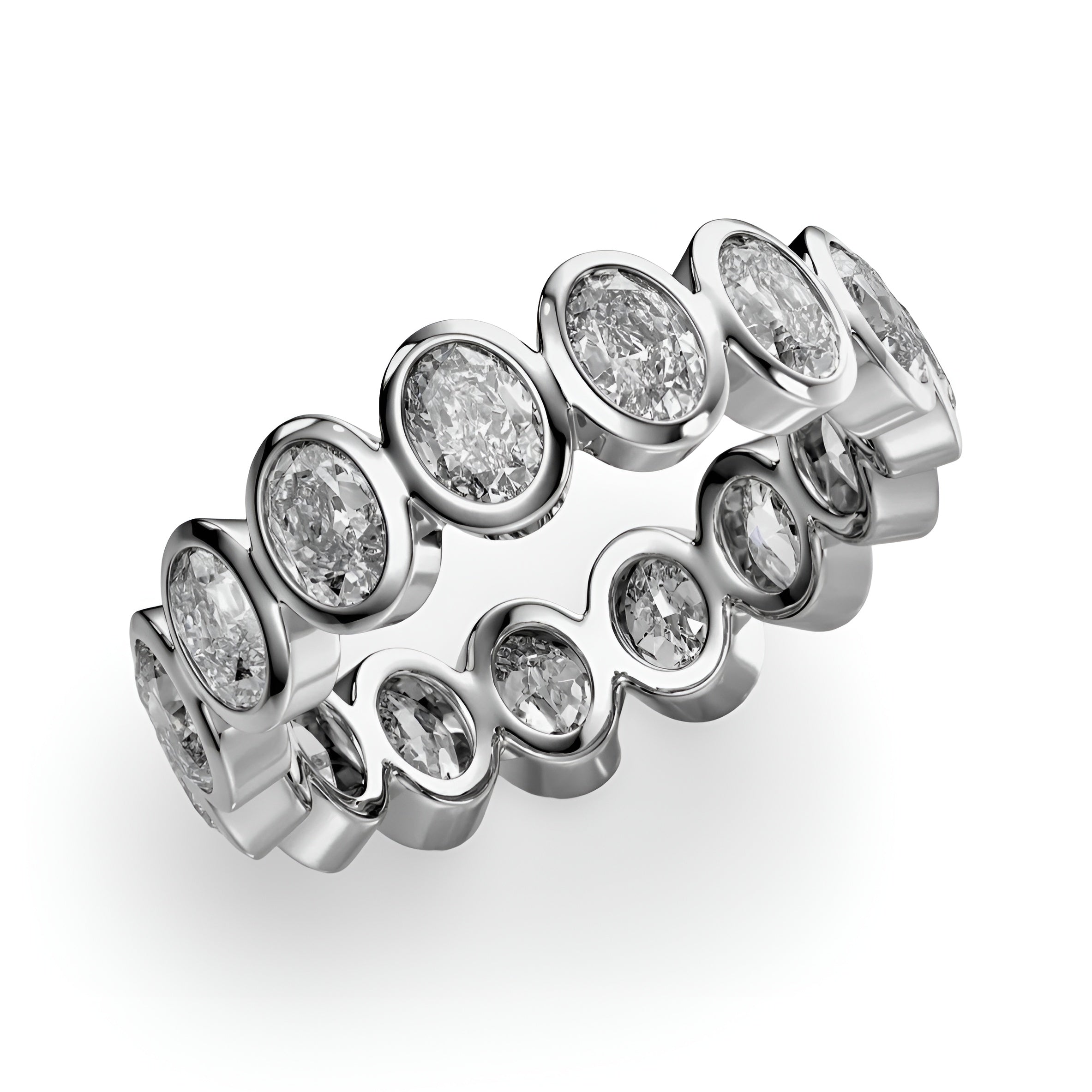 The Oval Bezel Eternity Line Band