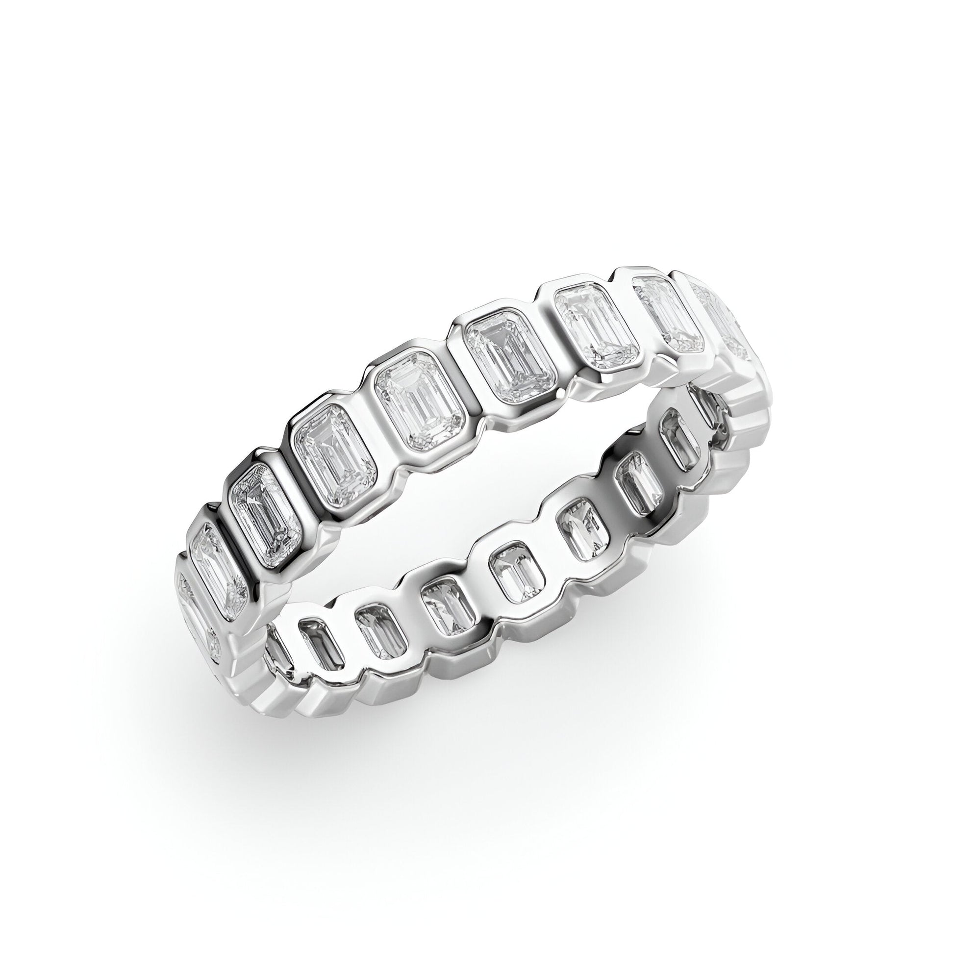 The Eternal Radiance™ Emerald Cut Moissanite Band MG ESSENCE