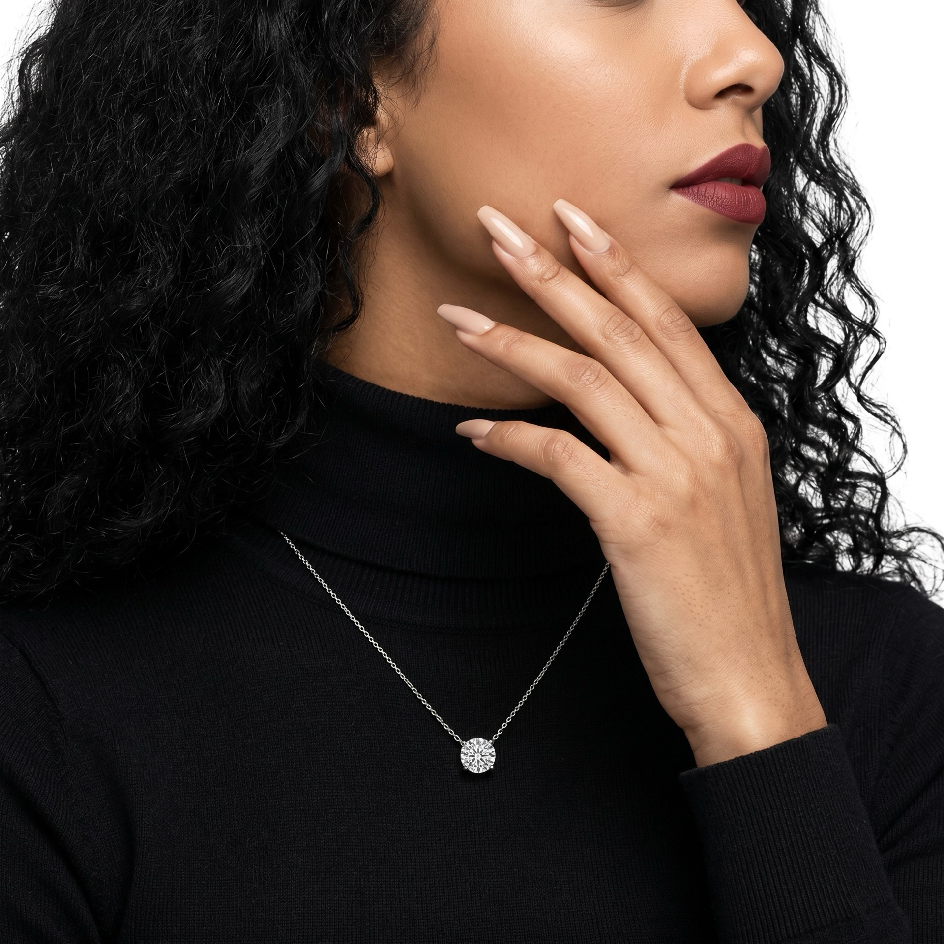 2.0ct Round Brilliant Solitaire Necklace