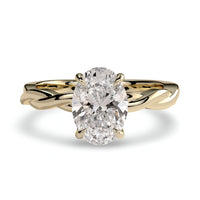 3.0ct Oval Cut Hidden Halo Twisted Shank Solitaire Ring – 9-18K Yellow Gold