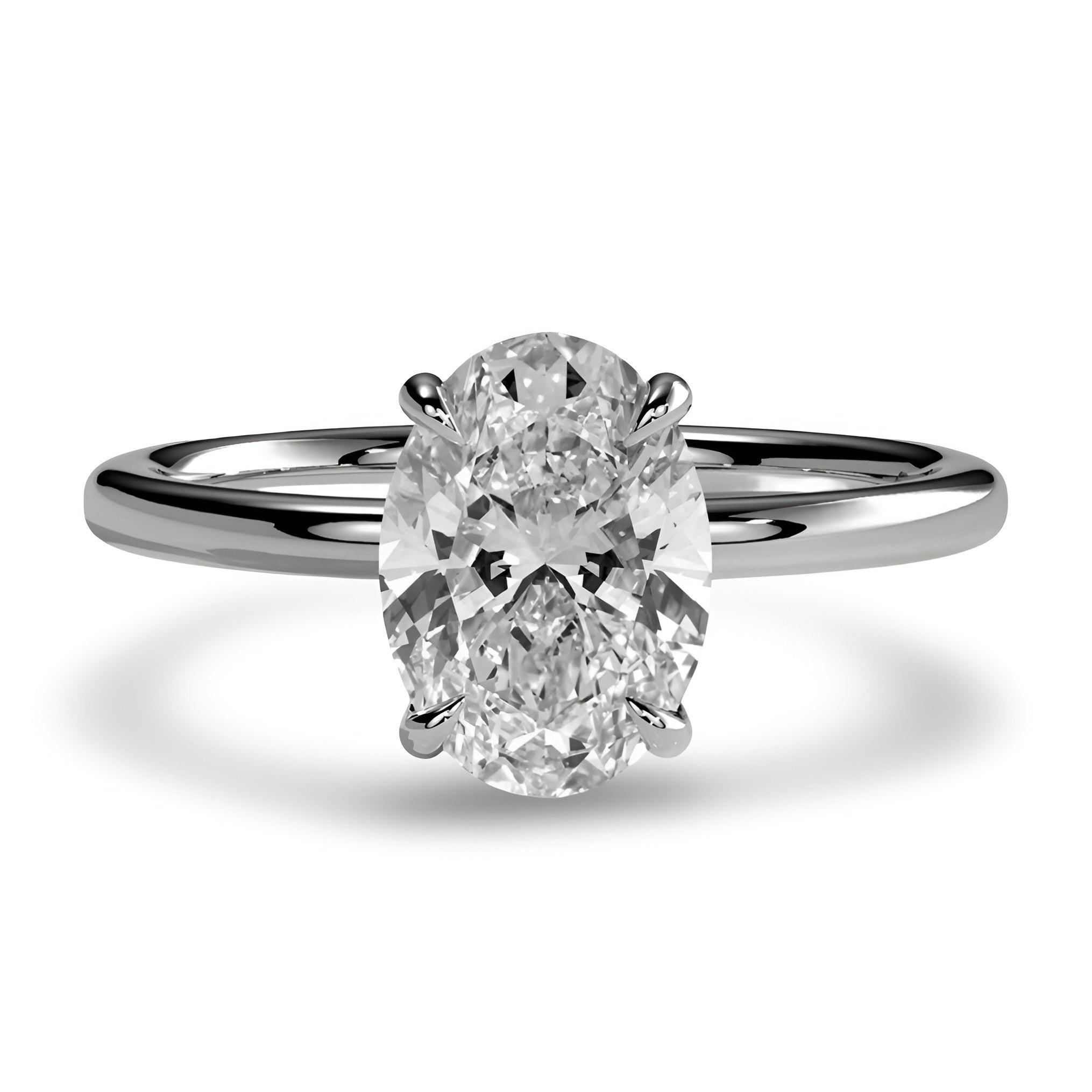 3.0CT Oval Cut Solitaire in Sterling Silver