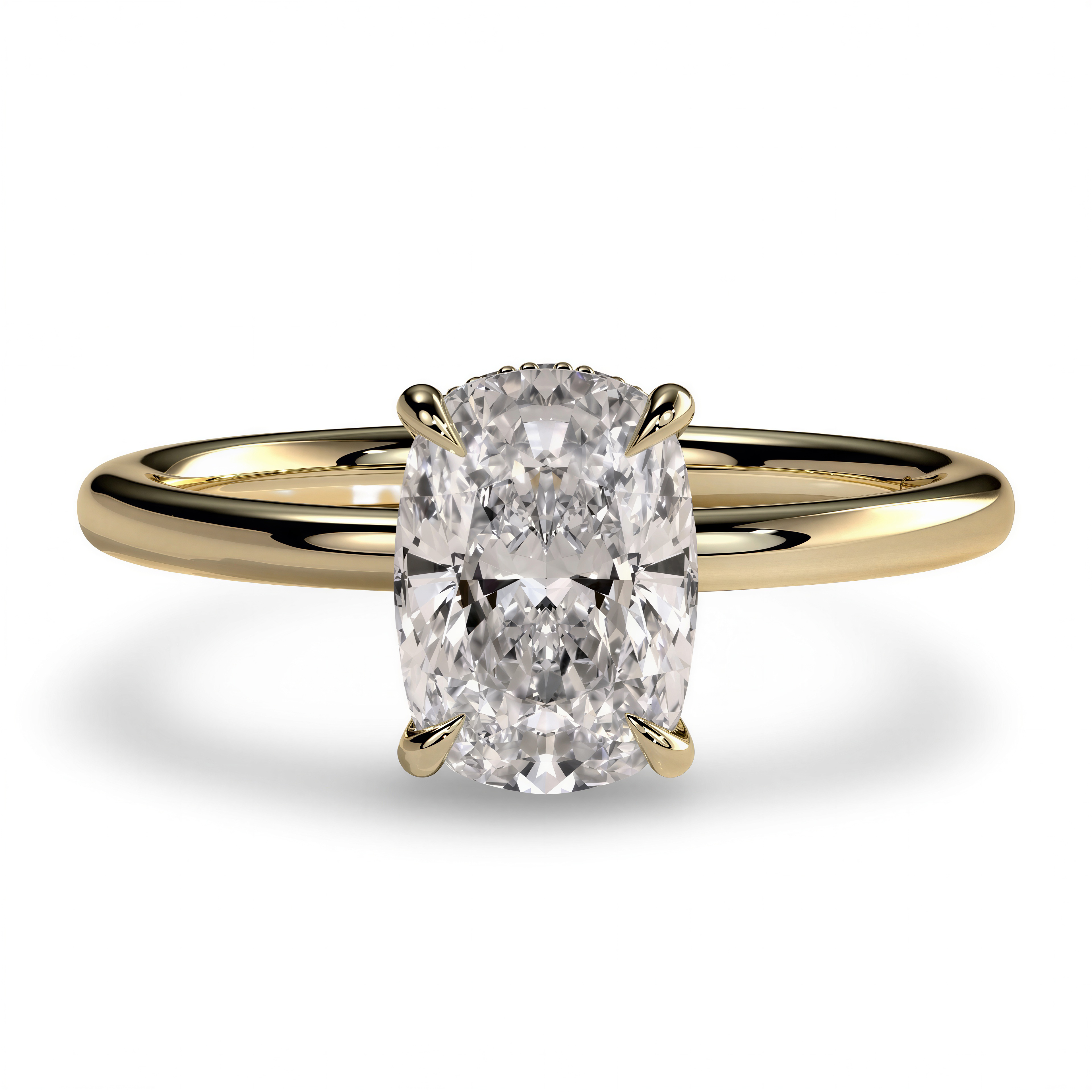 MG LUCERA™ Cushion Cut Hidden Halo Solitaire Ring