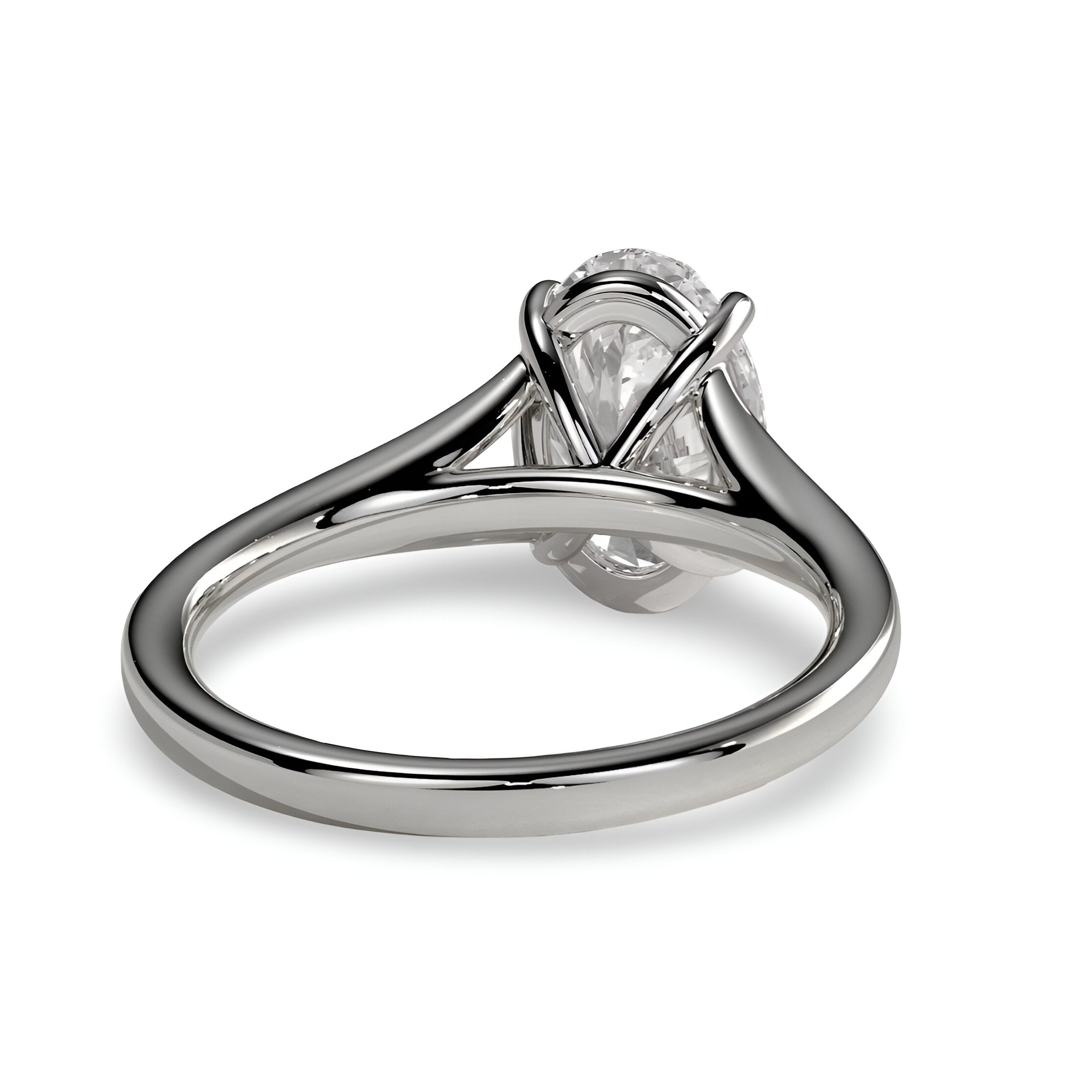 4.0ct Oval Cut Split-Shank Solitaire Ring