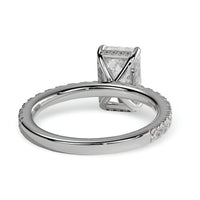 4.0ct Radiant Cut Ring – Hidden Halo & Pavé Band | Sterling Silver to 9–14k Yellow Gold