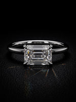 3.0ct Emerald-Cut East–West Hidden Halo Solitaire