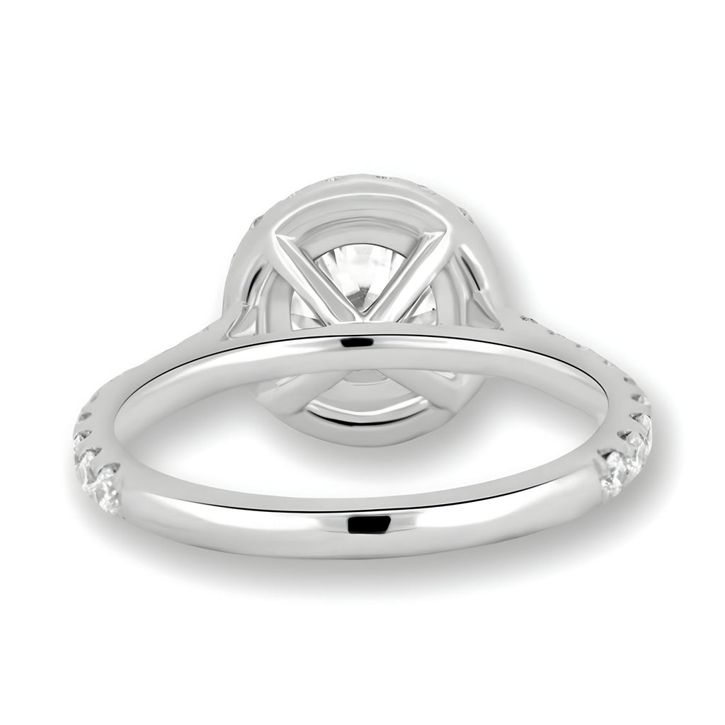 2.0CT ROUND HALO W/PAVE BAND - MG ESSENCE