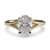 4.0ct Oval Cut Split-Shank Solitaire Ring - Solid Gold