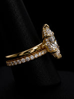 4.0CT Marquise-Cut Moissanite · Hidden Halo · Solitaire · Pavé Wedding Band · Solid Gold