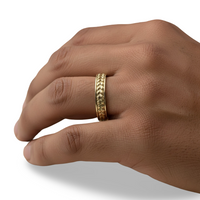 MG NOVO 3mm Leaf-Engraved Yellow Gold Band