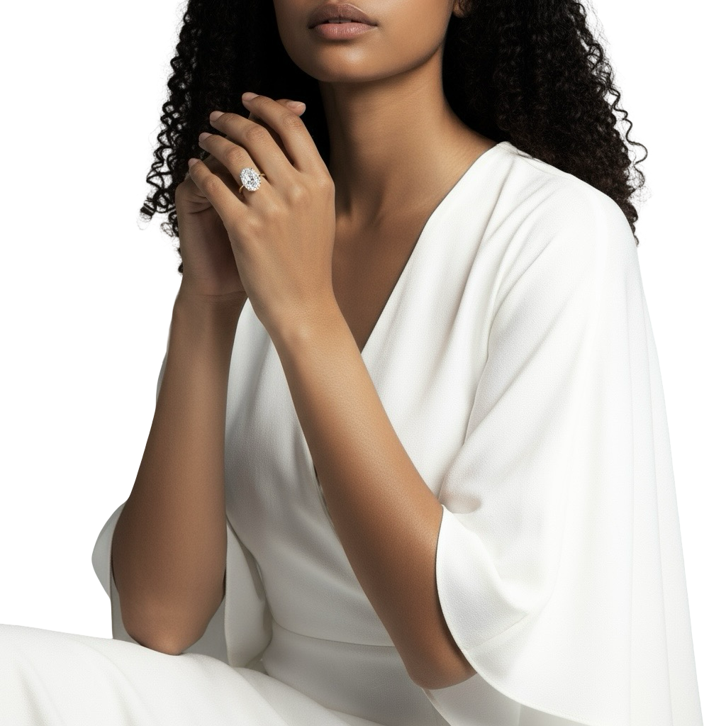 MG SOLARA™ 5.0ct Oval-Cut Solitaire Ring – 9ct / 14ct / 18ct Gold