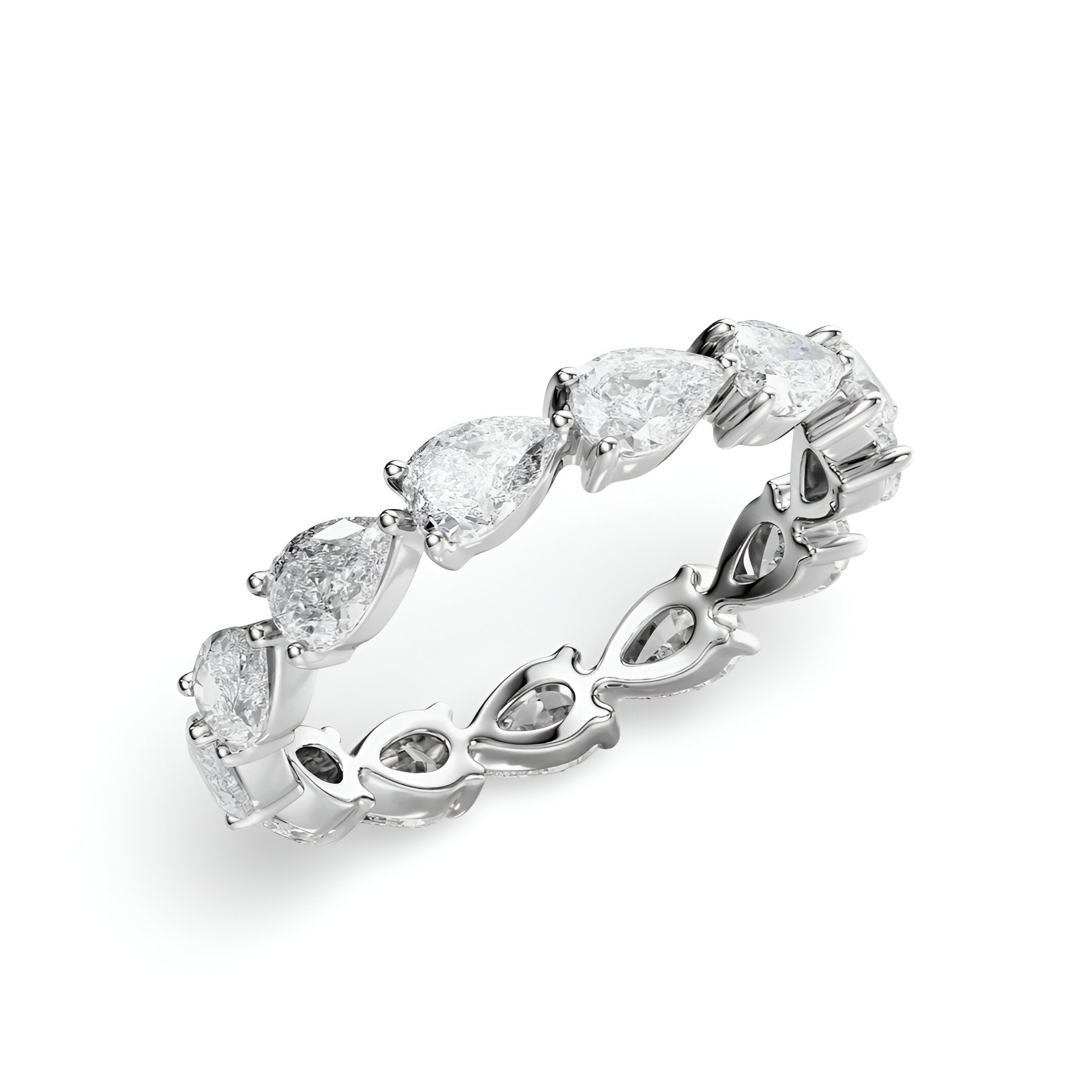 The EverLuxe™ Pear Cut Moissanite Eternity Band
