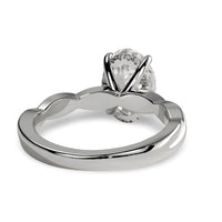 3.0ct Oval Cut Hidden Halo Twisted Shank Solitaire - Sterling Silver & 9-14K White Gold
