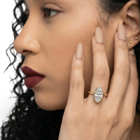 4.0ct Marquise Cut Bezel Ring in 9-18K Yellow Gold