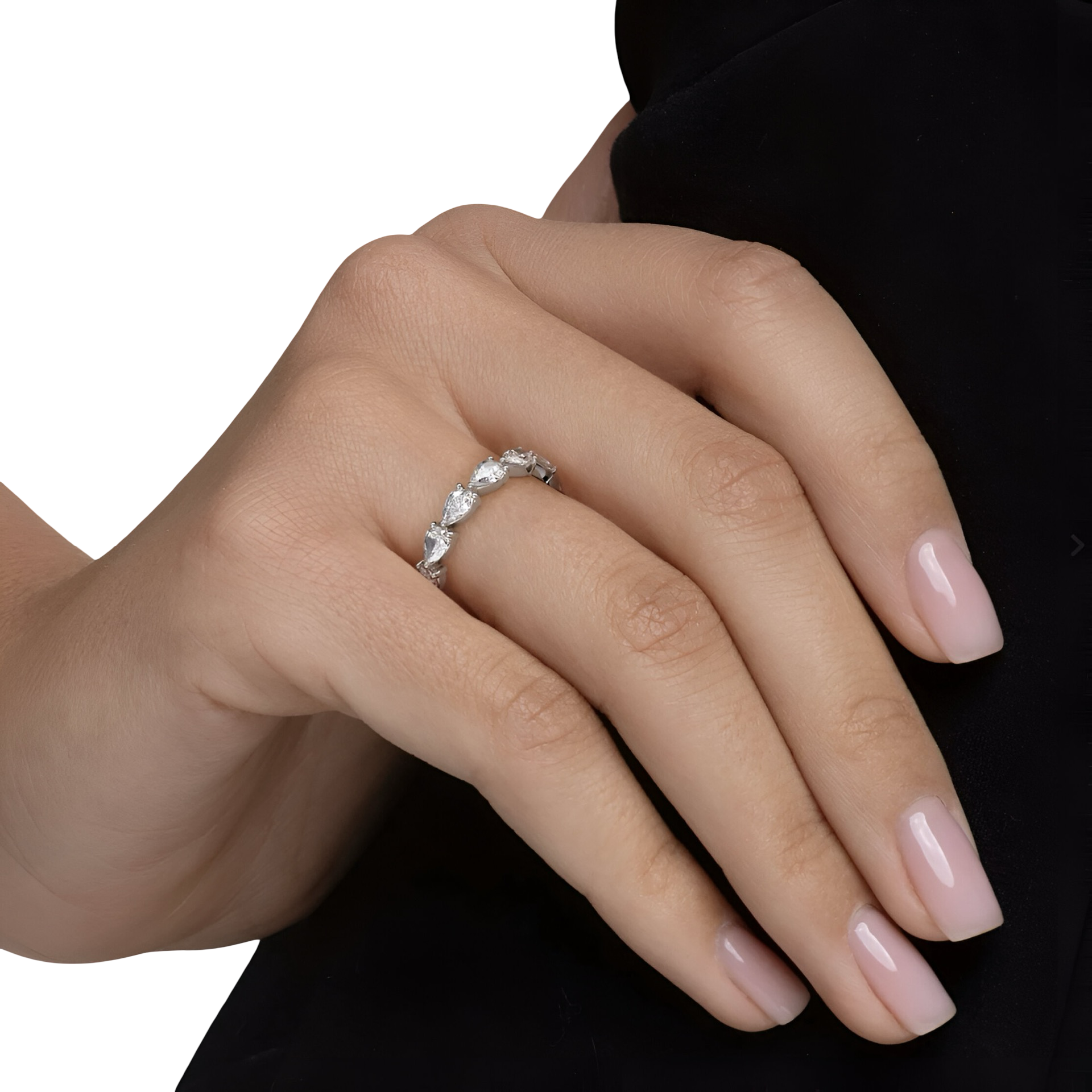 The EverLuxe™ Pear Cut Moissanite Eternity Band MG ESSENCE