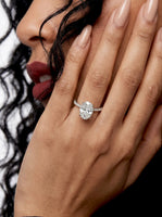 2.0CT Oval Cut Hidden Halo Pavé Engagement Ring - Sterling Silver & 9-14K White Gold