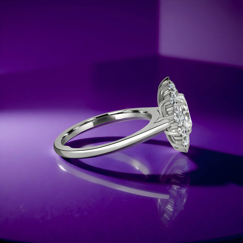 MG SIGNATURE™️ 2.0CT Cathedral Oval Halo Ring - Sterling Silver