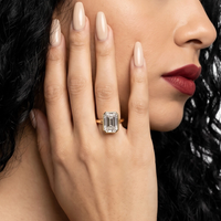 4.0ct Emerald Cut Bezel Ring in 9-18K Yellow Gold