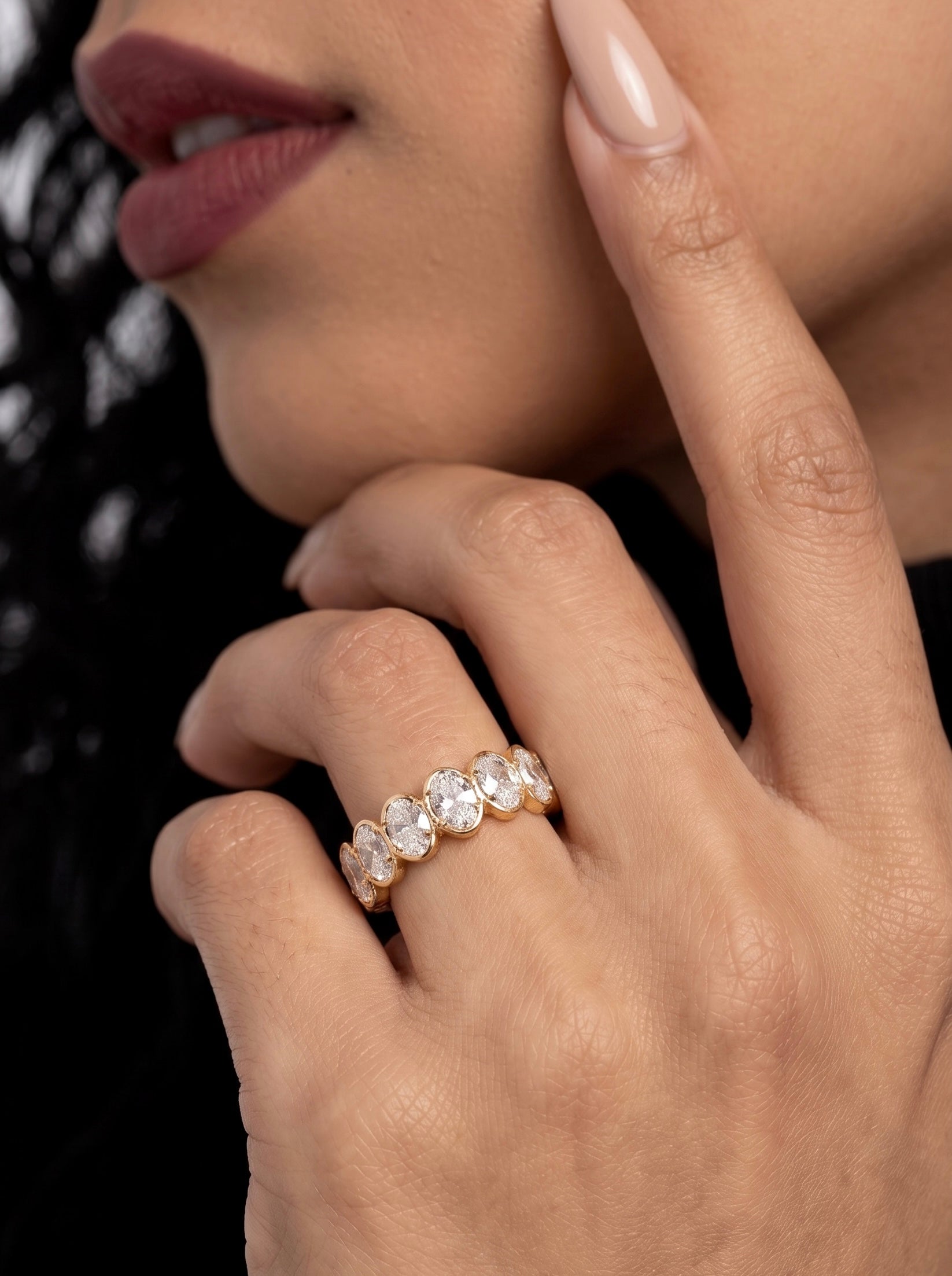 The Oval Bezel Eternity Line Band