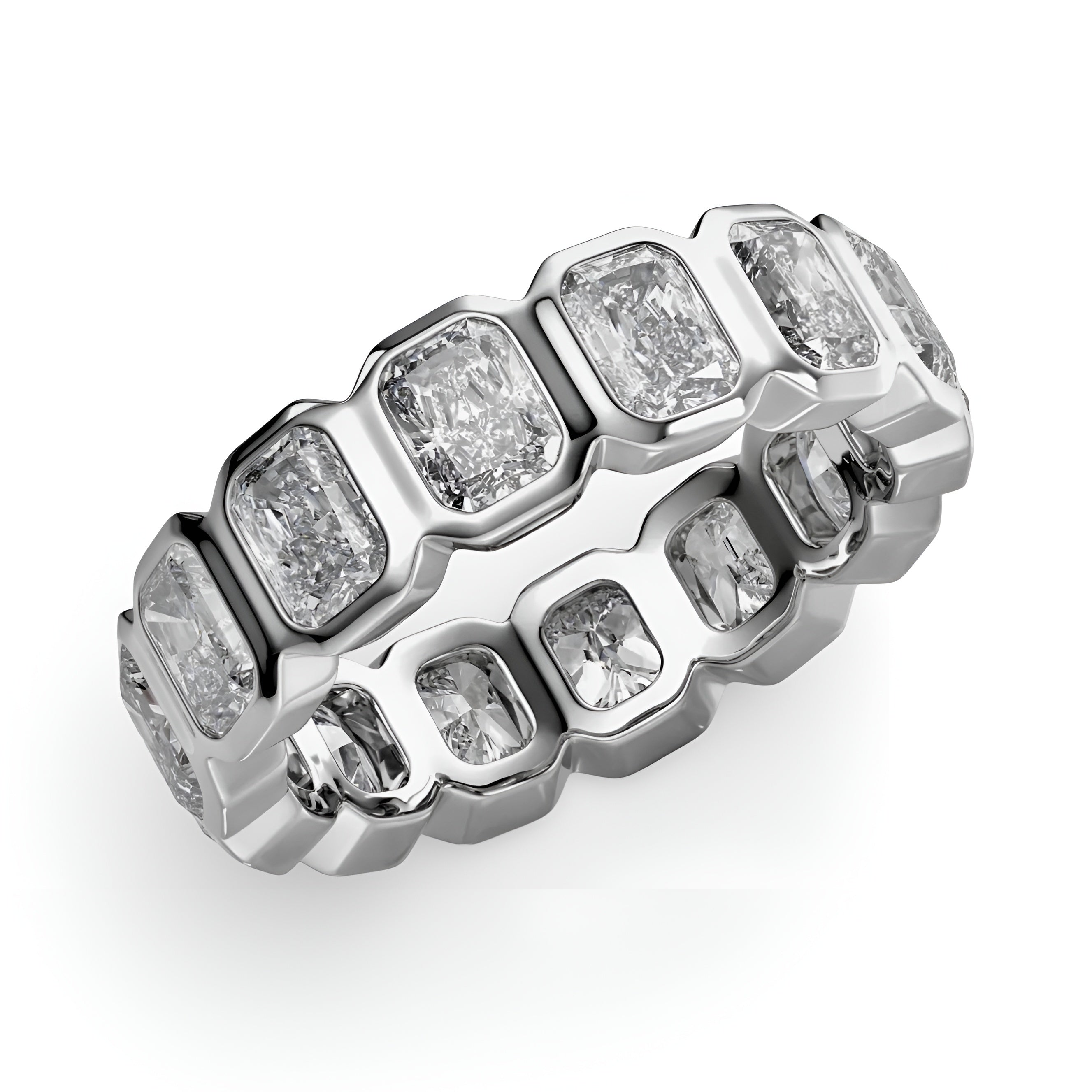 Radiant Bezel Eternity Band