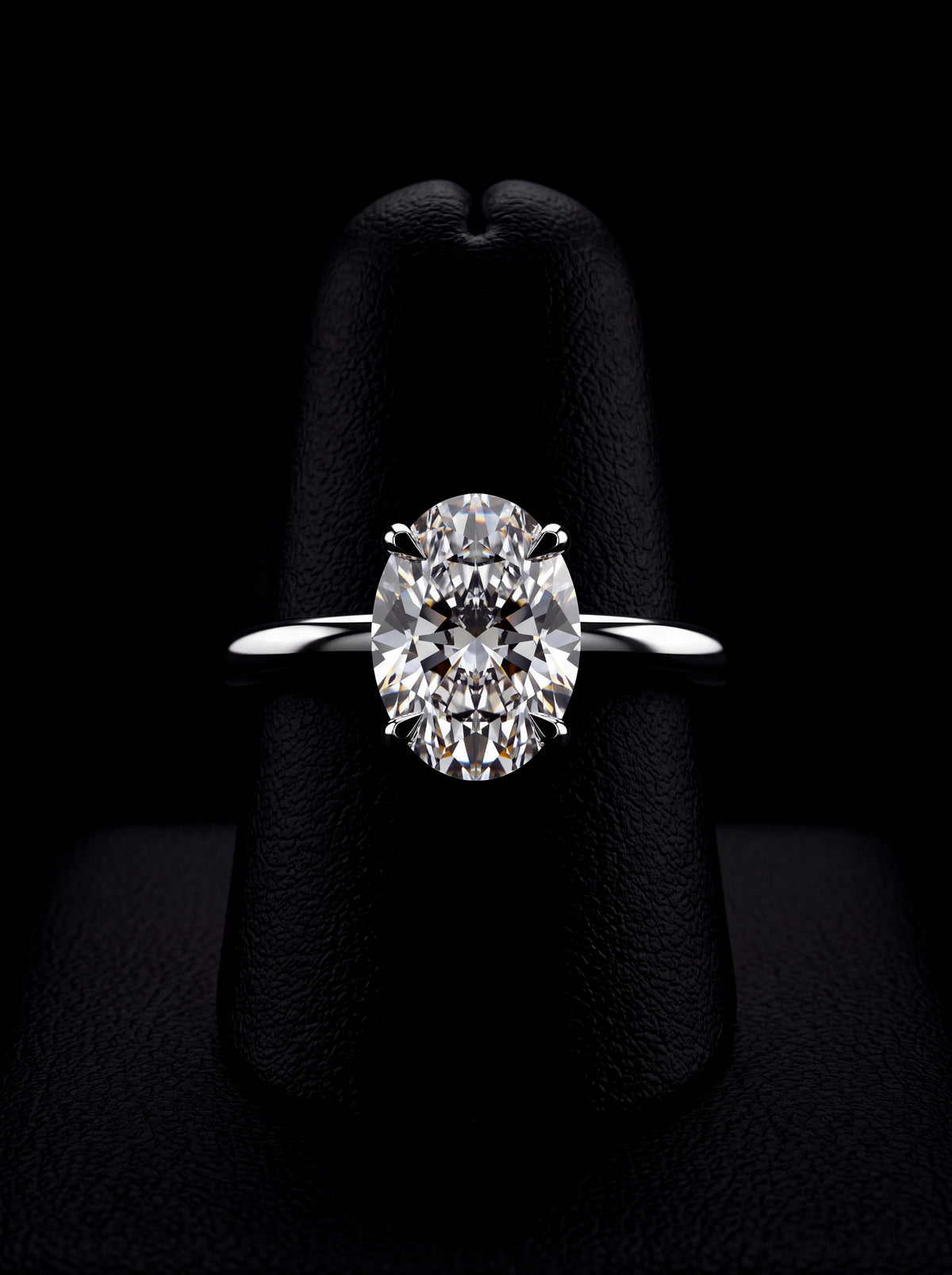 1.0ct Oval Cut Solitaire Ring – Classic Solitaire Setting | Sterling Silver or White Gold MG ESSENCE