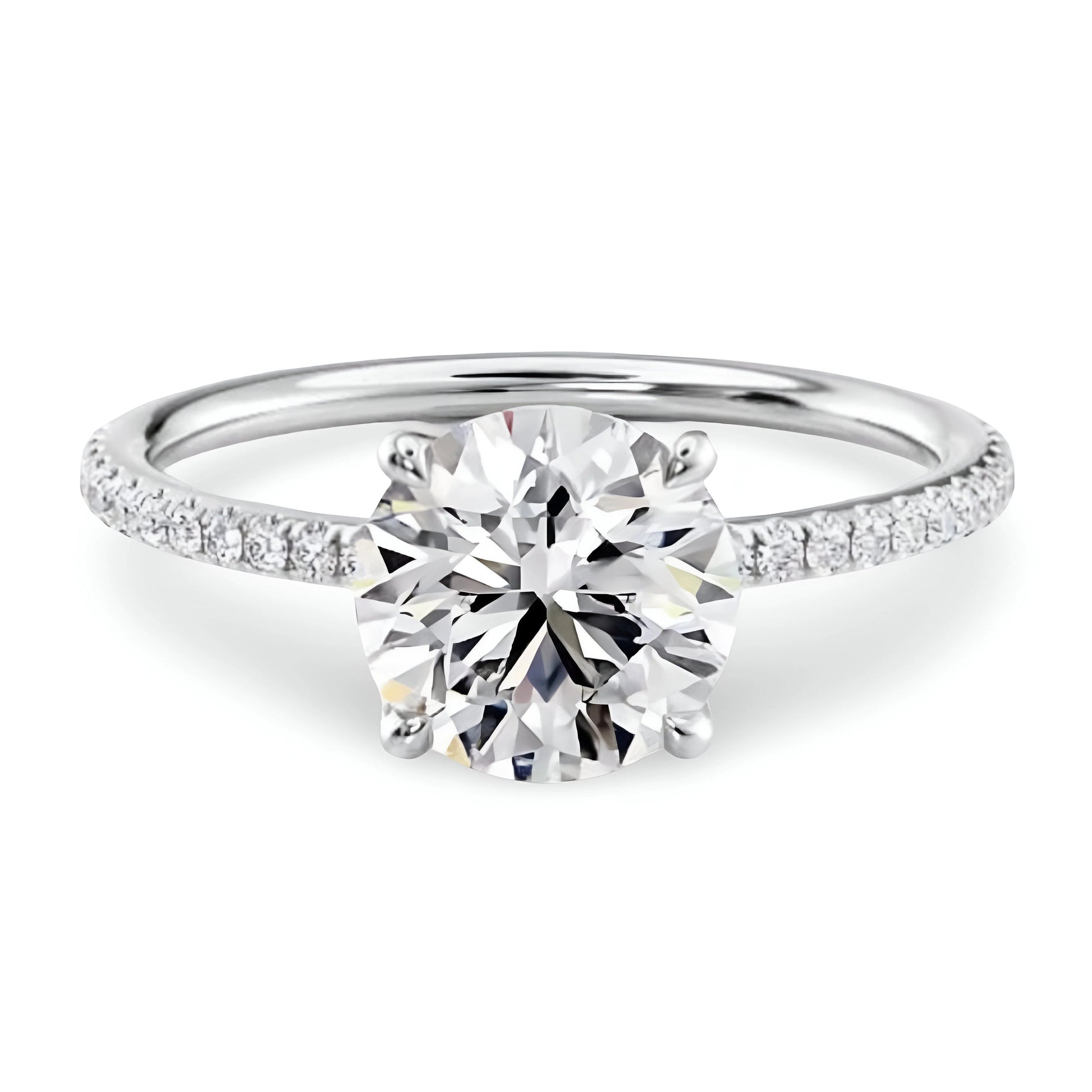 3.0CT Round Brilliant W/ Additional Pavé Band MG ESSENCE
