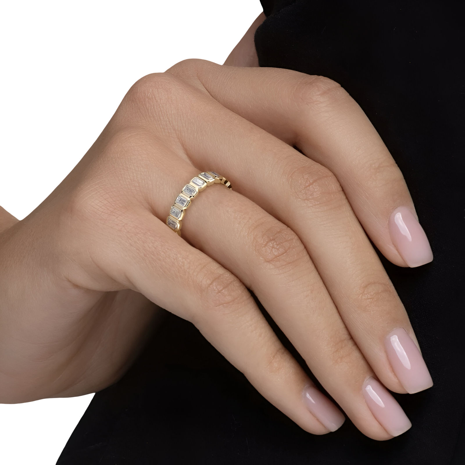 The Eternal Radiance™ Emerald Cut Moissanite Band MG ESSENCE