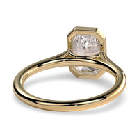 4.0ct Emerald Cut Bezel Ring in 9-18K Yellow Gold