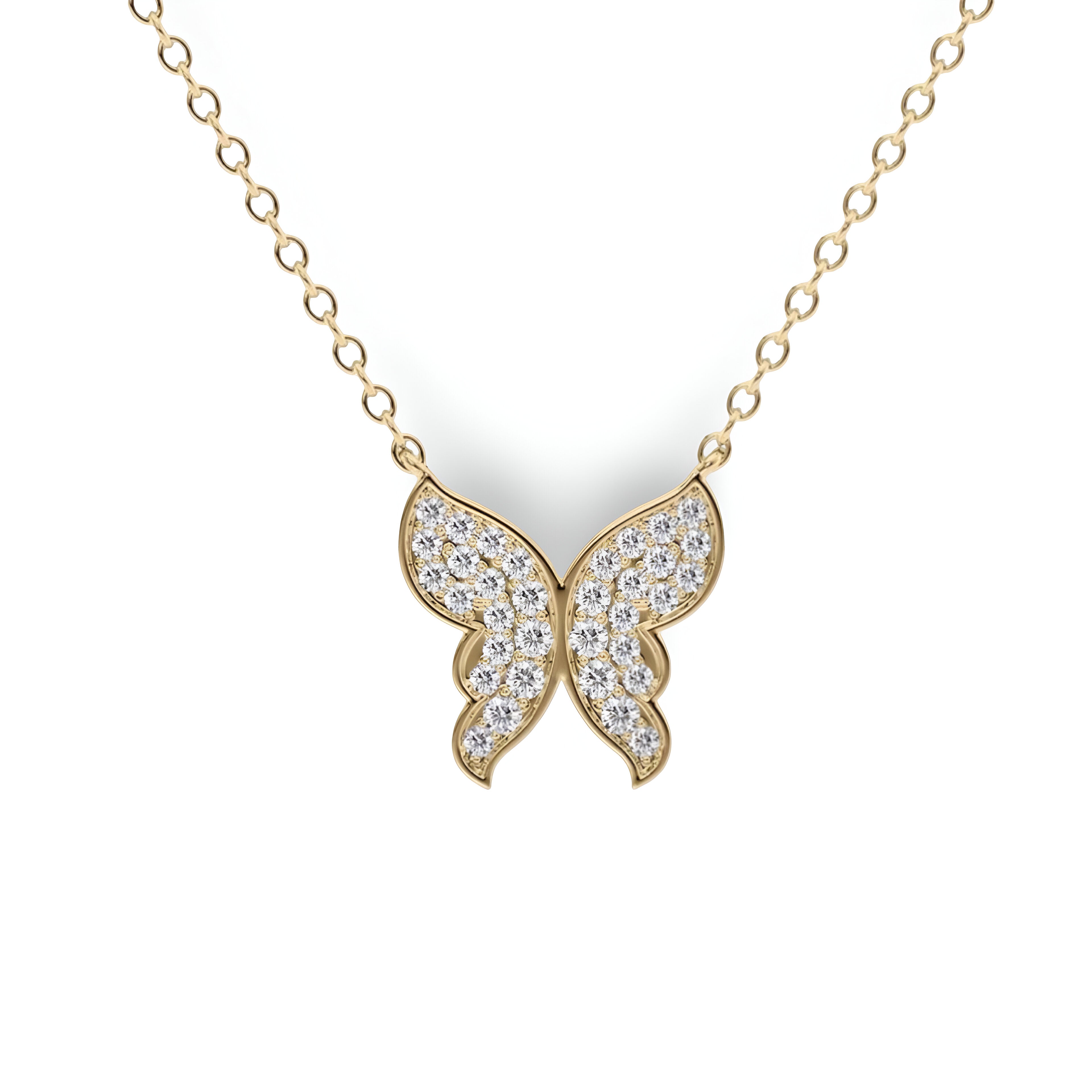 Moonlit Butterfly Necklace in 18K Gold Plated