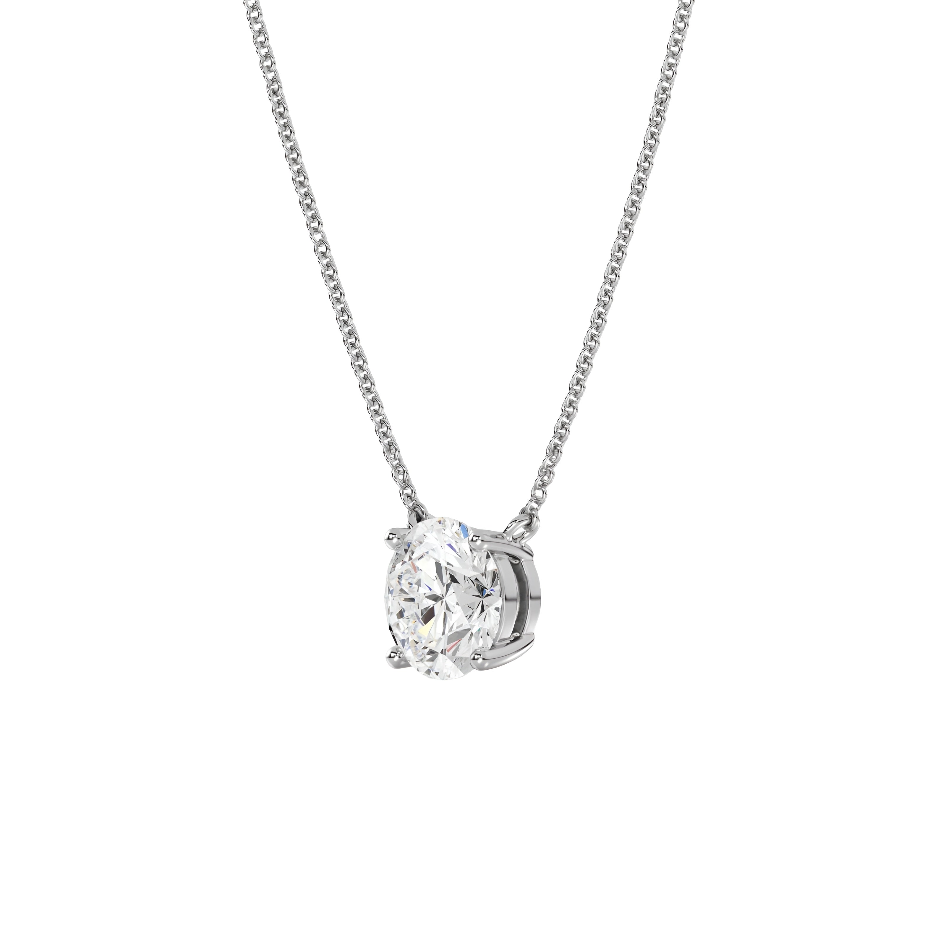 2.0ct Round Brilliant Solitaire Necklace