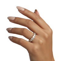 Round Brilliant Moissanite Full Eternity Band – 9K / 18K Yellow Gold