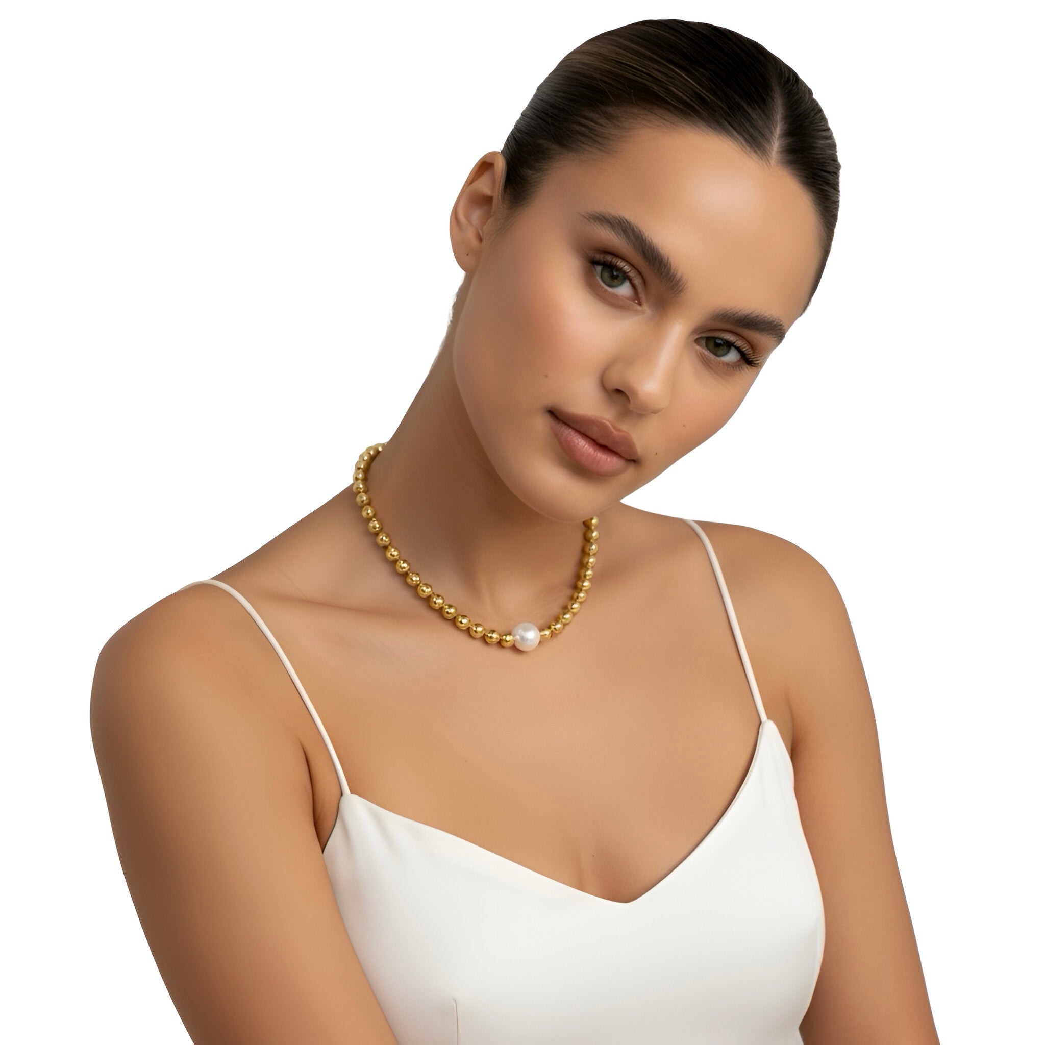 Luminara™️ Gold Plated Italian-Made Pearl Necklace