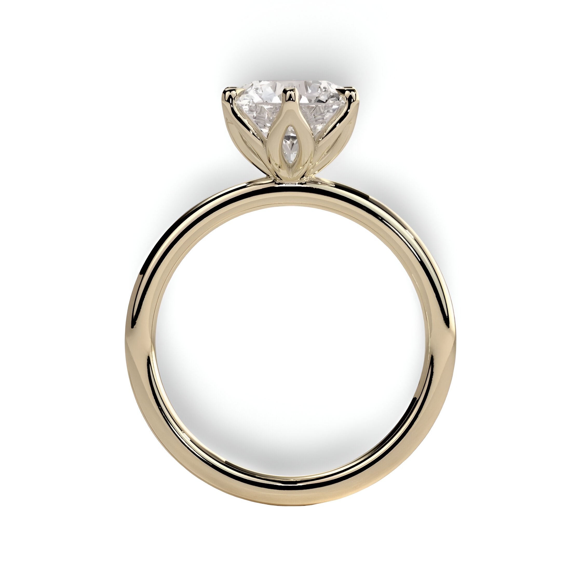 2.0ct Premium Round Brilliant Solitaire Ring – 6-Claw Tiffany Setting | 9K–18K Yellow Gold