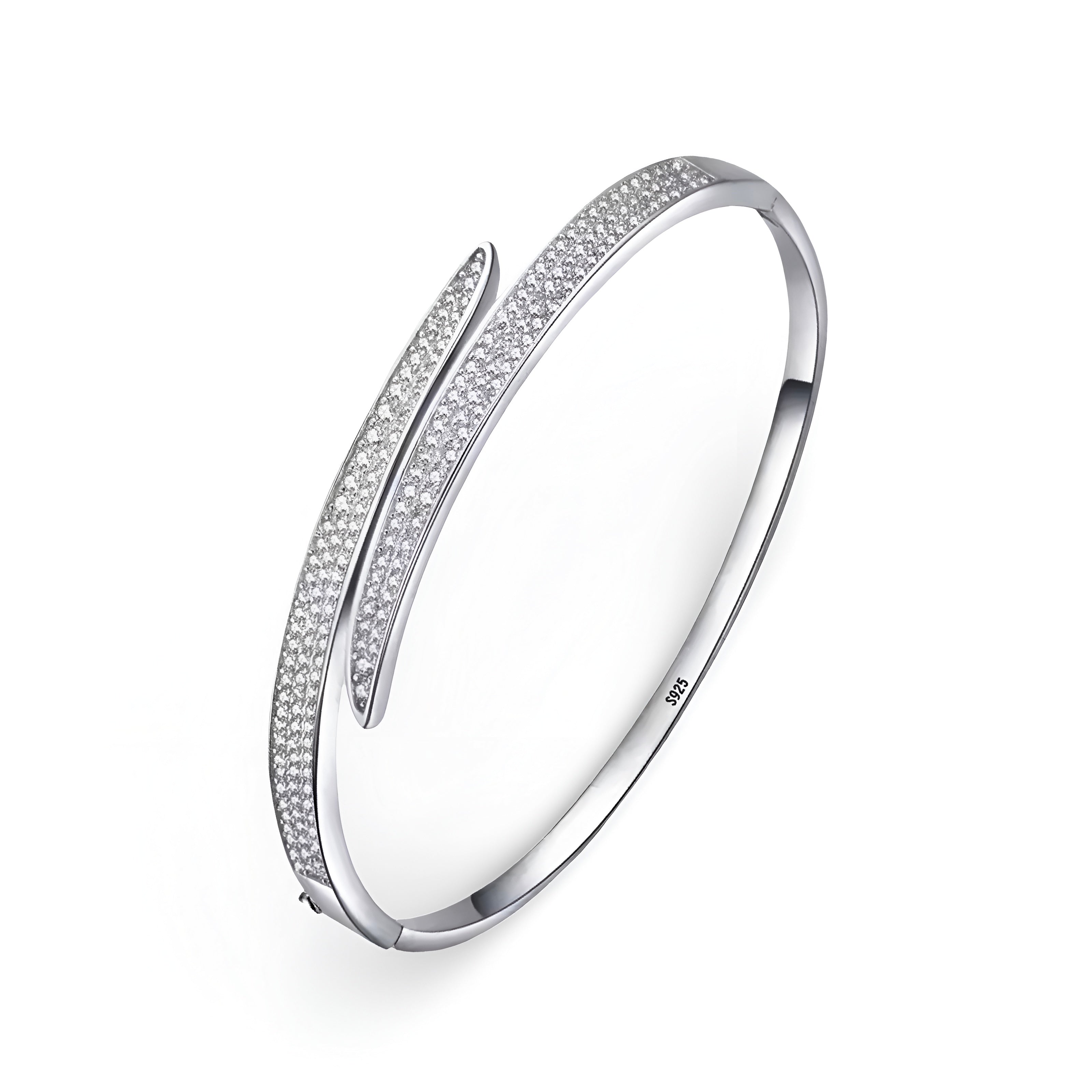 Aurora™ Open Double Bangle – Sterling Silver